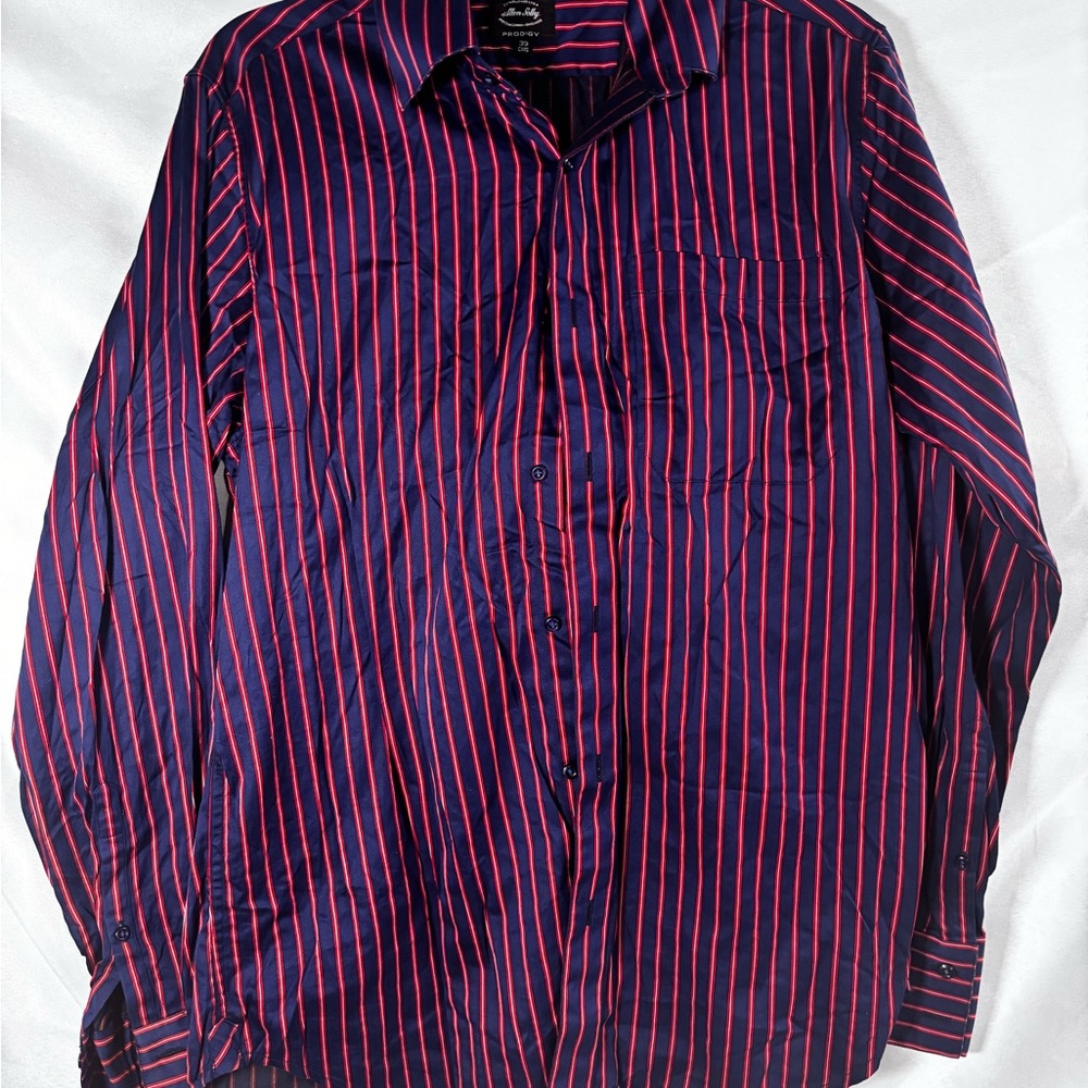 Allen Solly Men's Striped Shirt - Dark Blue and Red‎